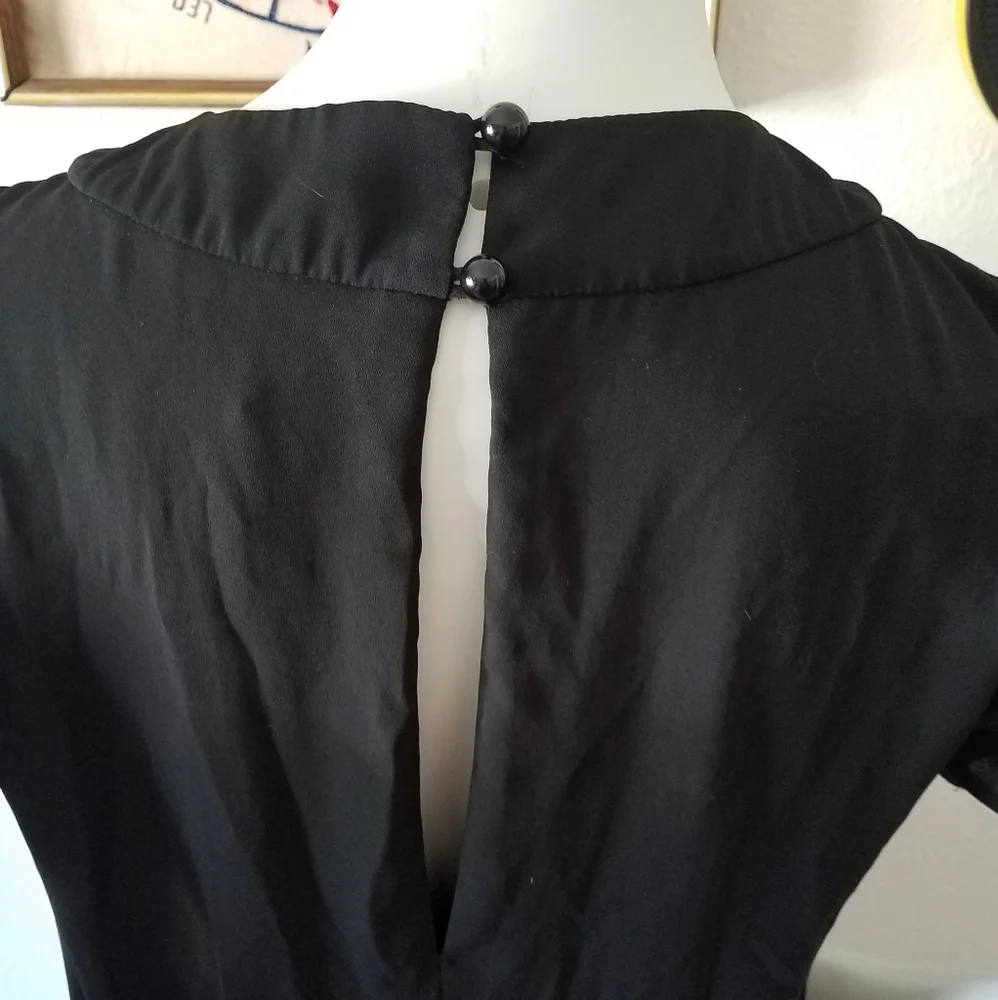 ASOS Babydoll Black Dress Sz 4 - Picture 5 of 6